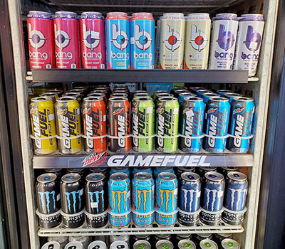 Energy drinks for sale at our Oxnard convenience store.